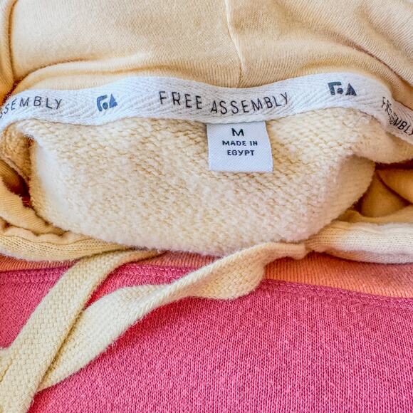Free Assembly, Color Block Hoodie Sweatshirt, Women's Medium, Yellow/Orange/Pink - Picture 5 of 9